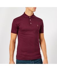 polo ralph lauren slim pima logo polo shirt