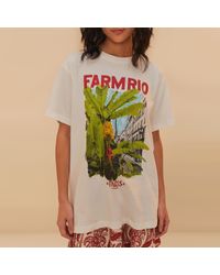 FARM Rio From Brasil To The World T-Shirt in White | Lyst