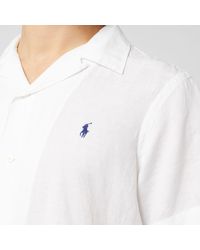 Polo Ralph Lauren Camp Collar Shirt in White for Men - Lyst