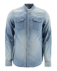 balmain denim shirt men