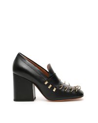 Marni Leather Piercing Loafers in Black | Lyst