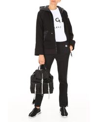 Moncler Black Hoodie With Nylon Inserts