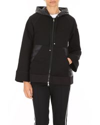 Moncler Black Hoodie With Nylon Inserts