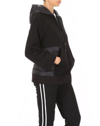Moncler Black Hoodie With Nylon Inserts