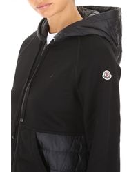 Moncler Black Hoodie With Nylon Inserts