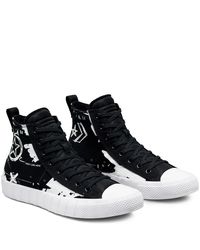 Script Print UNT1TL3D montante Toile Converse en coloris Noir - Lyst