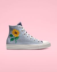 flower embroidered converse