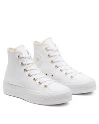 converse plateforme gold
