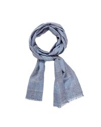 Corridor NYC - Blue Houndstooth Plaid Scarf - Lyst