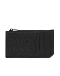 Saint Laurent Black Le Monogramme All Over Fragments Zipped Card Case In Embossed Smooth Leather
