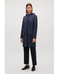 COS Wool Duffel Coat With Hood in Navy (Blue) - Lyst