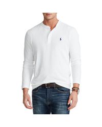 T-Shirt a Manica Lunga Slub Jersey Henley da Uomo di Polo Ralph Lauren in  Bianco | Lyst