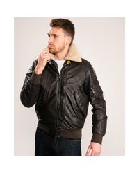 Parajumpers Josh Leather Jacket in Dark Brown (Brown) for Men - Lyst