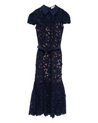 self portrait petal lace midi dress Self Portrait Green petal lace dress