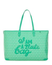 Anya Hindmarch I Am A Plastic Bag Eyes Tote Bag in Green | Lyst