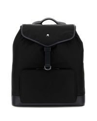 Montblanc Nightflight Leather-trimmed Canvas Backpack in Blue for