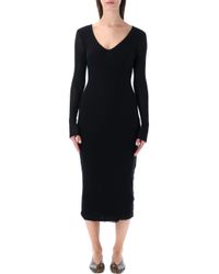 james perse skinny ruched tank dress James Perse Skinny Ruched Tank Dress in Black