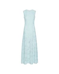 ROTATE BIRGER CHRISTENSEN Flower Mesh Maxi Dress in Blue | Lyst