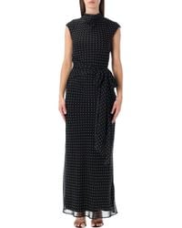 ROTATE BIRGER CHRISTENSEN Floral Mesh Maxi Dress in Pink | Lyst