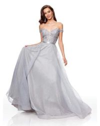 Clarisse Multicolor Lace Off-shoulder A-line Evening Gown 3785