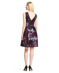 Adrianna Papell Multicolor Ap1d100448 Floral Metallic Jersey Dress