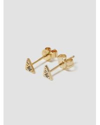 Mociun - Black & White Diamond Triangle Studs - Lyst