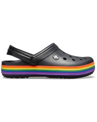 crocs platform rainbow