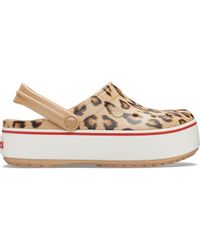 platform cheetah crocs