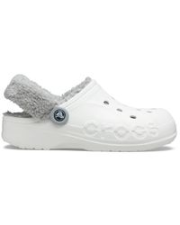 white gray lined crocs