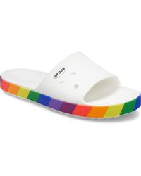 crocs rainbow block slide