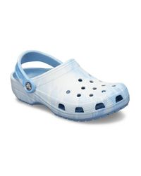 blue tie dye crocs womens