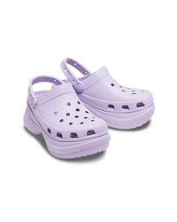 crocs classic bae lavender platform clogs