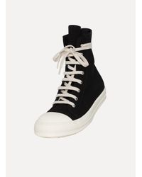 DRKSHDW by Rick Owens - Black High-Top Canvas Sneakers - Lyst