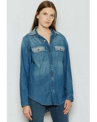 Current/Elliott - Blue The Whitney Prep Shirt - Lyst