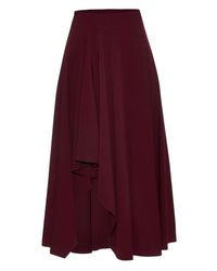 Alexander McQueen Purple Fluted Crepe Midi Skirt