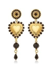 Dolce & Gabbana | Metallic Heart Pendant Clip Earrings | Lyst