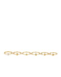 Maria Francesca Pepe Metallic Women's Babes Ring Set Of 6