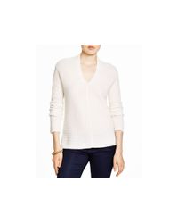 Magaschoni | Beige V-neck Ribbed Pullover | Lyst