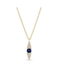Anne Sisteron - Blue 14kt Yellow Gold Diamond And Sapphire Evil Eye Pendant Necklace - Lyst