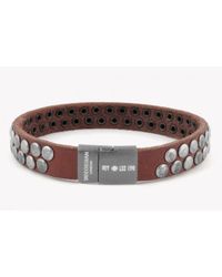 Tateossian - Rt Grommet Bracelet In Brown With A Grey Clasp for Men - Lyst