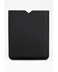 French Connection Black Larry Leather Tablet Holder