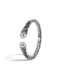 John Hardy | Metallic Kick Cuff With Pearl And Black Sapphire | Lyst