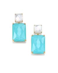 Ippolita | Blue Rock Candy Turquoise, Mother-Of-Pearl, Clear Quartz & 18K Yellow Gold Rectangle Snowman Earrings | Lyst