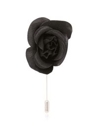 Lanvin | Metallic Piquet Rose Pin | Lyst