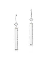 Anne Sisteron - Metallic 14kt White Gold White Topaz Diamond Bar Drop Earrings - Lyst