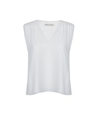 Alice + Olivia | White Gathered V-neck Tank | Lyst