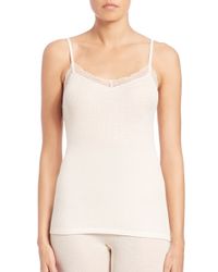 Hanro | Beige Woolen Silk Lace-trim Camisole | Lyst