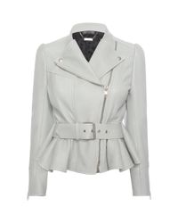 Alexander McQueen | Blue Leather Jacket | Lyst