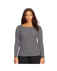Ralph Lauren | White Striped Ballet-neck Top | Lyst