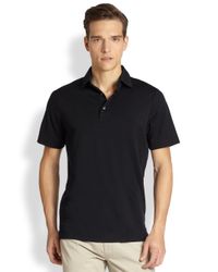 Saks Fifth Avenue | Black Oxford Performance Polo for Men | Lyst
